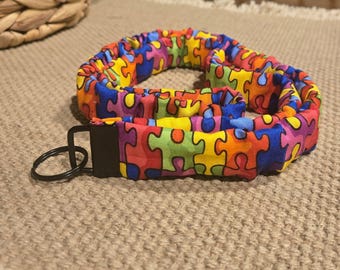 Autism Awareness Scrunchie Lanyard/Badge Holder