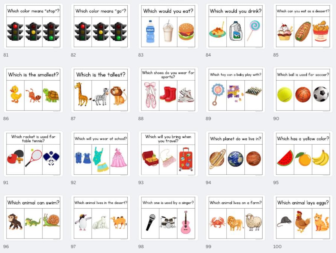 100 WH Question Flash Cards: Autism & Speech Therapy (printable) - Etsy