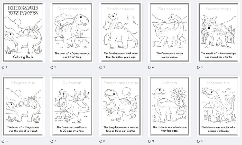 Printable Dinosaur Flashcards: Montessori Educational Cards (digital ...