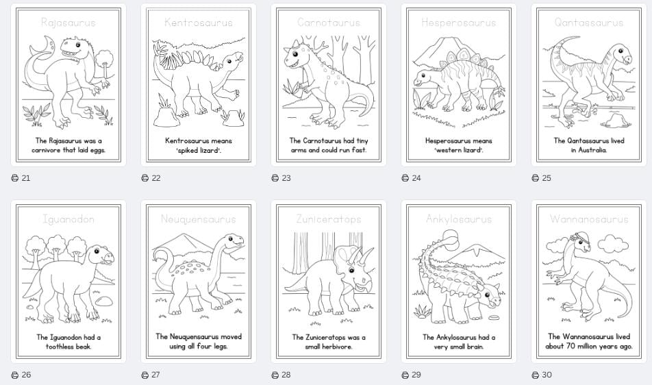 Printable Dinosaur Flashcards: Montessori Educational Cards (digital ...