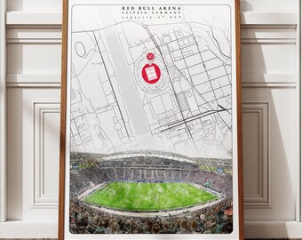 Red Bull Arena Poster: RB Leipzig Stadium Map Art (Digital Download)