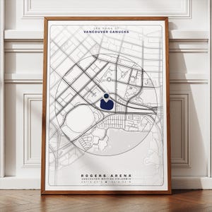 Rogers Arena Position Map Poster, Vancouver Canucks Hockeykunst, digitaler Stadiondruck für Fan, Mid Century moderne coole Geschenkidee für Ihn Sie