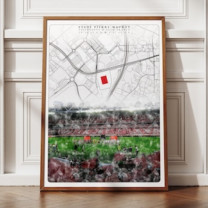 Stade Pierre-Mauroy Football Stadium Map Art: Lille OSC Gift (Digital Download)