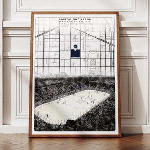 Legendäres Hauptstadt One Arena Stadion Poster, Washington Hauptstadts Hockey Design, Coole Geschenkidee für Sportfans, Minimalistisches Haus Büro Dekor