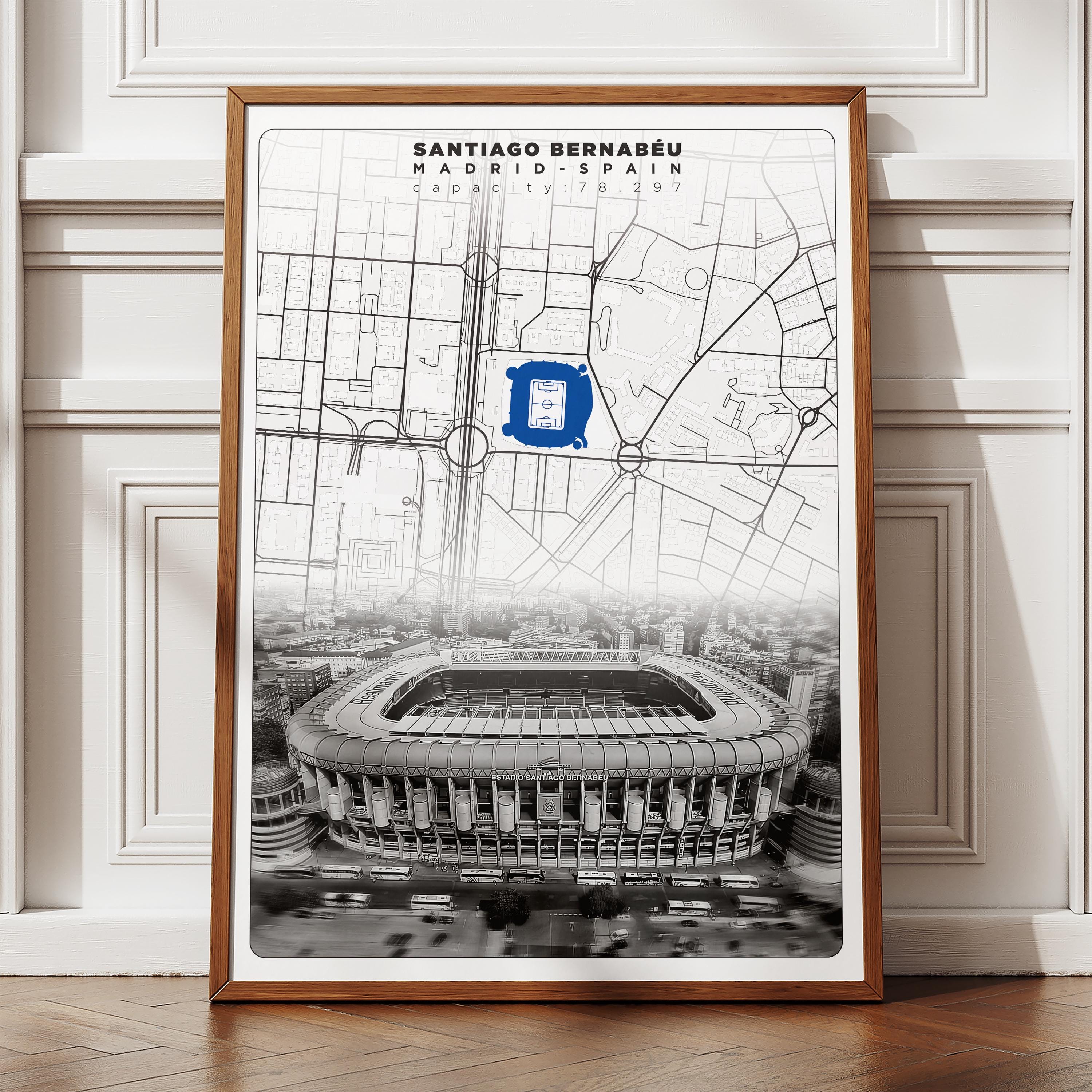 Santiago Bernabéu Stadium Poster: Real Madrid Soccer Wall Art (Digital Download)