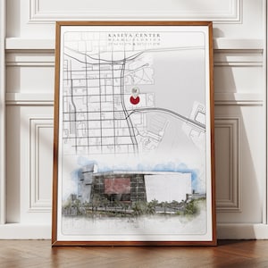 Póster del Estadio Kaseya Center: Arte de los Miami Heat de la NBA (Descarga digital)