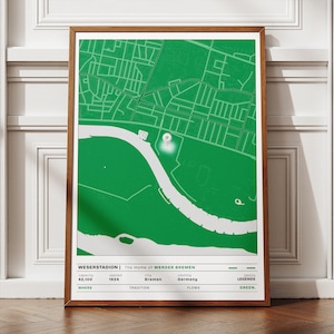 Weserstadion Map Art Print: Werder Bremen Stadium, Soccer Fan Gift (Digital Download)