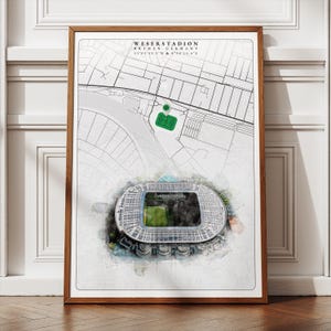 Werder Bremen Dekoration für den Spielraum, digitale Geschenkideen für Fußballfans, schwarz-weißes Fußball-Design