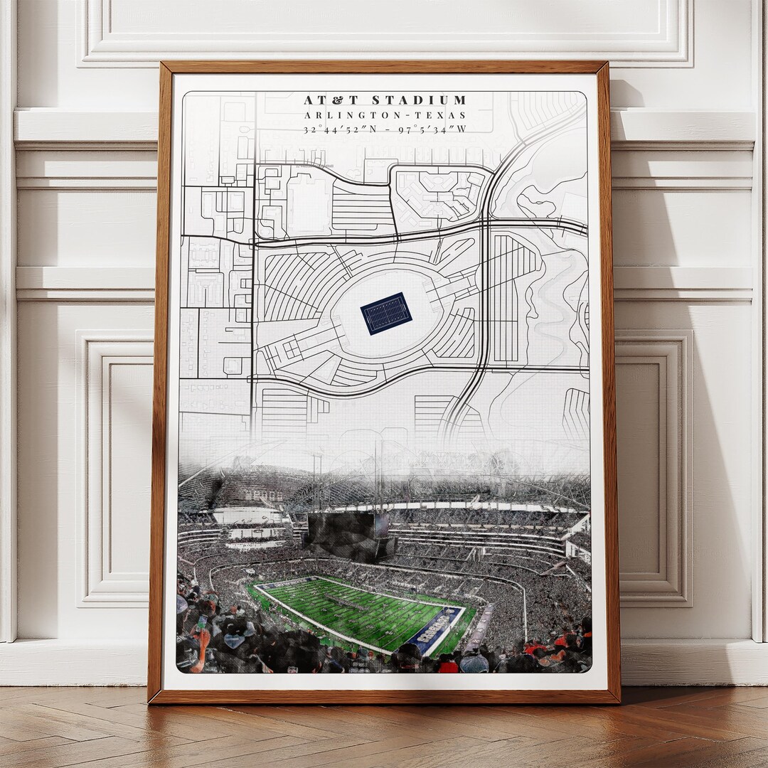 AT&T Stadium Poster: Arlington City Map Art (digital Download) - Etsy