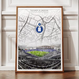 Estadio do Dragao Digital Artwork, Trendy Modern Stadium Poster, Soccer & Football Fan Gift, Printable Sports Poster, FC Porto Decor