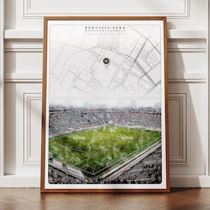 Borussia-Park Printable Stadium Map Poster, Borussia Mönchengladbach Digital Wall Art, Modern Football Gift Idea, Soccer Nursery Decor