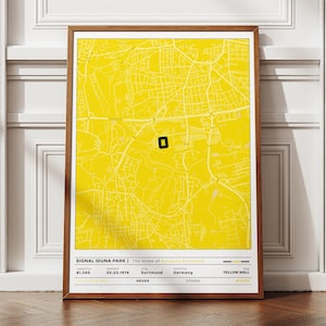 Signal Iduna Park Minimalistisches Kunstwerk, Borusse Dortmund Stadion Poster, Fußball Fan Geschenk für Sie und Ihn, trendige Fußball Wandkunst