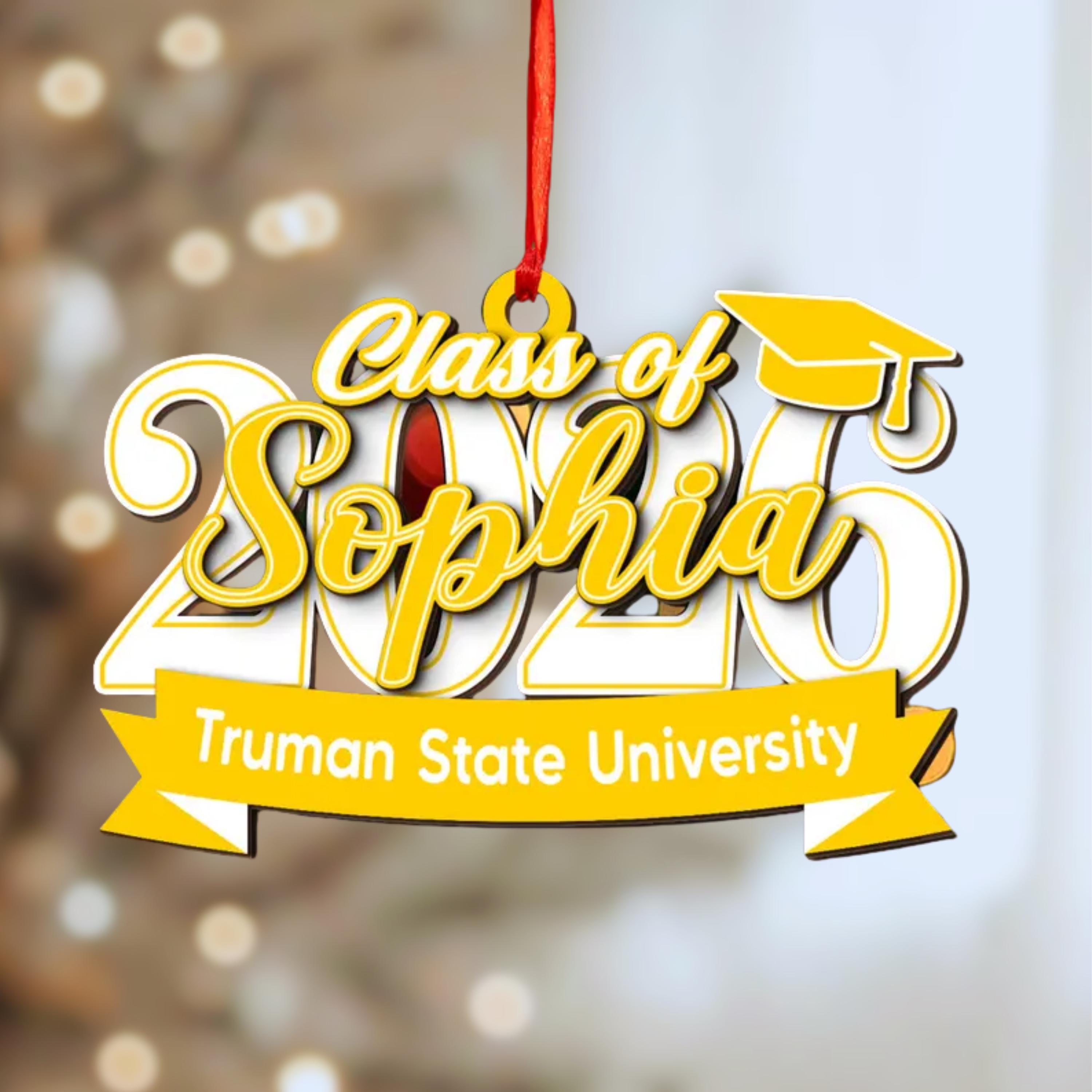 Personalized Graduation Wood Ornament, Class of 2026 Name Ornament ...