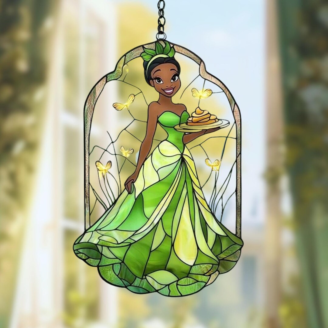 Disney Princess Tiana Acrylic Suncatcher – Frog Princess Window Hanging ...