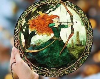Disney Merida Princess Suncatcher, Disney Window Hanging Decor, Merida Brave Suncatcher, Magic Kingdom Keepsake, Disney Birthday Gift