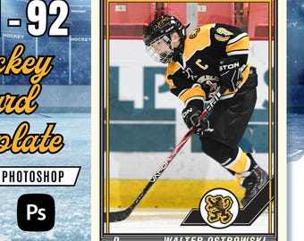 Plantilla de tarjeta de hockey 1991-92 - Estilo O-Pee-Chee/Topps (Canva y PSD)