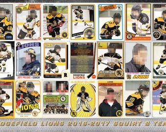 Collage de tarjetas de deportes de equipo