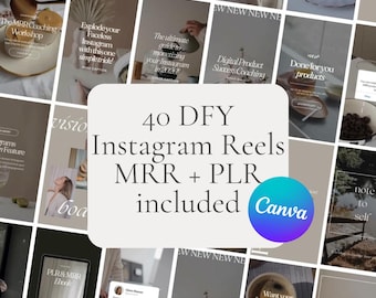 40 Done-For-You Faceless Instagram Reels: Canva Templates, MRR/PLR (Instant Digital Download), Minimalist Aesthetic, Viral Trendy IG Reels
