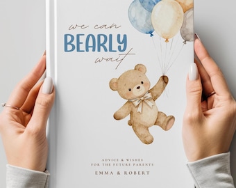 We Can Bearly Wait Teddy Bear Baby Shower Guest Book Gender Neutral Baby Shower Decor Advice and Wishes for Baby