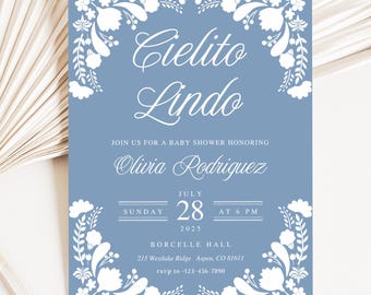 Cielito Lindo Baby Shower Invitation Mexican Talavera Theme Baby Shower Invitation Papel Picado Baby Sprinkle Invite Editable Invitation