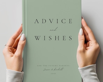 Minimalist Baby Shower Decor Guest Book, Personalized Baby Shower Sign In Book, Wishes for Baby, Custom Book Advice for New Parents