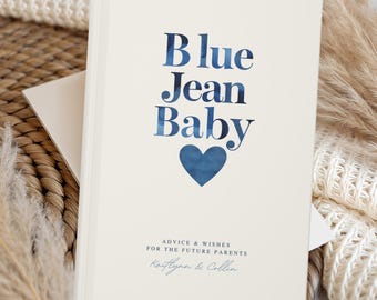 Blue Jean Baby Baby Shower Guest Book Boy Denim Baby Shower Journal Sprinkle Baby Shower Gift For New Parents Blue Jean Baby Shower Decor