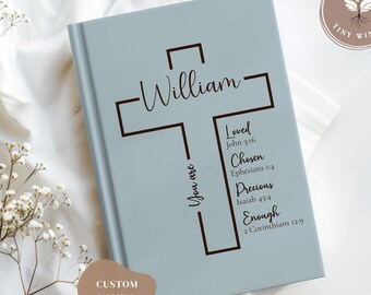 Christian Baby Shower Gift Custom Name Faith Baby Journal Baptism Gift Girl or Boy Personal Baby Shower Gift Diary Faith