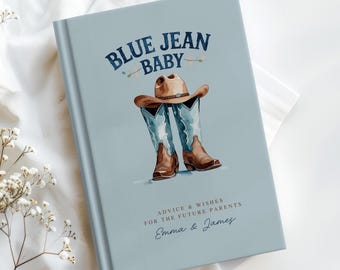 Blue Jean Baby Baby Shower Guest Book Boy Denim Baby Shower Journal Sprinkle Baby Shower Gift For New Parents Blue Jean Baby Shower Decor