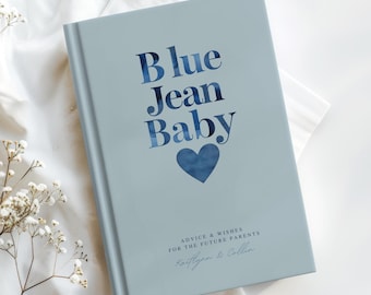 Blue Jean Baby Baby Shower Guest Book Boy Denim Baby Shower Journal Sprinkle Baby Shower Gift For New Parents Blue Jean Baby Shower Decor