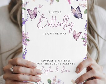 Butterfly Baby Shower Guest Book: Advice & Wishes Keepsake