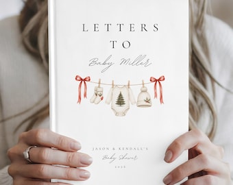 Personalized Christmas Baby Shower Guest Book Custom Letters to Baby Book Memory A Merry Little Baby Shower Book Santa Baby Advice for Mom