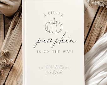 A Little Pumpkin Baby Shower Guest Book Fall Pumpkin Baby Shower Journal Autumn Baby Shower Gift Keepsake A Little Pumpkin Baby Shower Decor