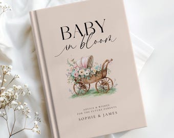 Baby in Bloom Baby Shower Guest Book Editable Wildflower Baby Shower Journal Floral Baby Shower Gift Personalized Advice & Wishes Journal