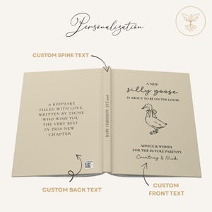 Silly Goose Baby Shower Guest Book Personalized Keepsake for New Parents Advice & Wishes Journal Silly Goose SignIn Book Gender Neutral Gift afbeelding 9