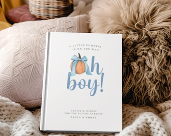 A Little Pumpkin Boy Baby Shower Guest Book Fall Pumpkin Baby Shower Journal Autumn Baby Shower Gift Keepsake Pumpkin Boy Baby Shower Decor