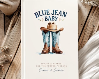 Blue Jean Baby Baby Shower Guest Book Boy Denim Baby Shower Journal Sprinkle Baby Shower Gift For New Parents Blue Jean Baby Shower Decor