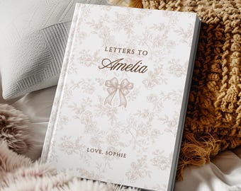 Letters to My Daughter Journal: Personalized Name Memory Book Custom French Toile Keepsake Notebook Bow Baby Girl Shower Gift for New Mom
