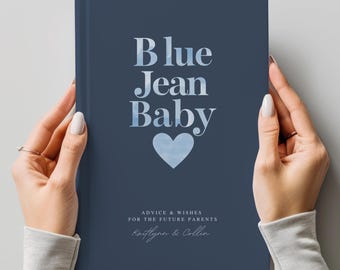 Blue Jean Baby Baby Shower Guest Book Boy Denim Baby Shower Journal Sprinkle Baby Shower Gift For New Parents Blue Jean Baby Shower Decor