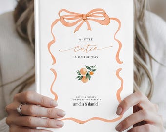 A Little Cutie Is On The Way Baby Shower Guest Book Orange Baby Shower Decoration Citrus Baby Shower Journal Gender Neutral New Parents Gift
