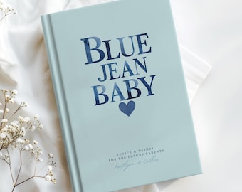 Blue Jean Baby Baby Shower Guest Book Boy Denim Baby Shower Journal Sprinkle Baby Shower Gift For New Parents Blue Jean Baby Shower Decor