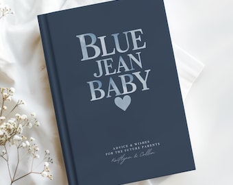 Blue Jean Baby Baby Shower Guest Book Boy Denim Baby Shower Journal Sprinkle Baby Shower Gift For New Parents Blue Jean Baby Shower Decor