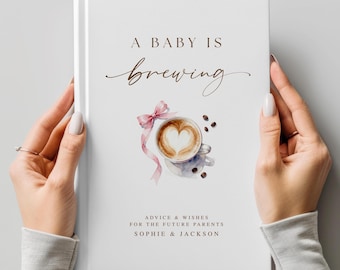 A Baby is Brewing Baby Shower Guest Book Advice for New Parents Letters to Baby Book Baby Shower Keepsake Coffee Theme Shower Decor