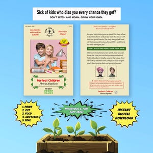 Modèle parfait de paquet de graines pour enfants à faire grandir, téléchargement numérique unique, paquet de graines hilarant, carte-cadeau unique, cadeau amusant pour adultes