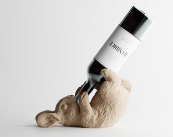 Portabottiglie a forma di coniglio – decorazione per cucina e bar | Disponibili in molti colori | Stampa 3D