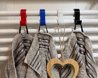 Handtuchhalter mit Namen für Heizkörper – Praktischer Haken für Handtücher, Badezimmer-Organizer, Kunststoffhaken für Wandheizung