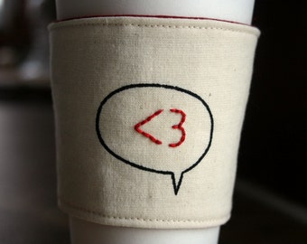 I heart you cup cozy