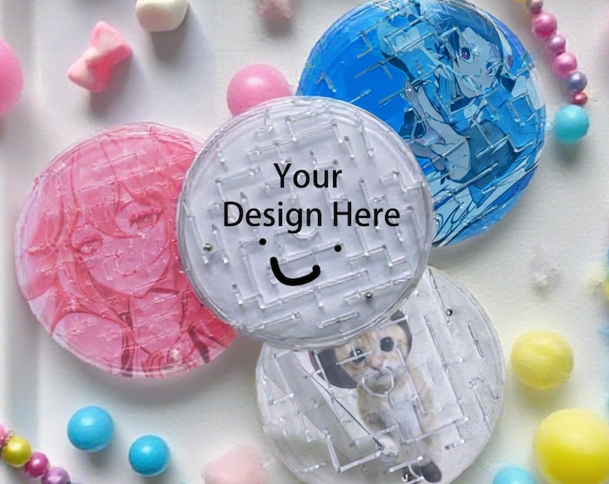 Custom Holographic Maze Puzzle – Personalized Pet Portrait Fidget Toy, Photo Puzzle, Anime Kpop Design