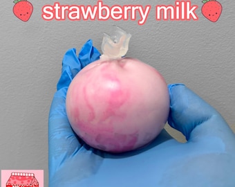 Strawberry milk, crunchy stress ball/stretchy and glutinous/relaxing/Slime
