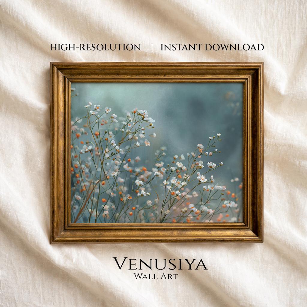 White Floral Branch Printable Wall Art