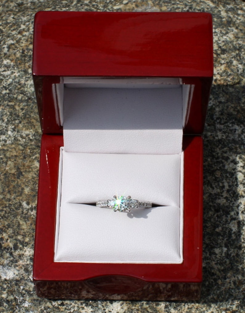1.00 carat Round Diamond Engagement Ring 14K White Gold weddings brides Bp018 image 2
